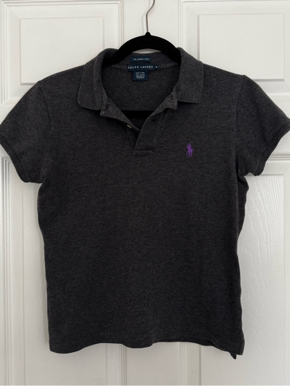 Ralph Lauren Dark Gray Polo with Purple Pony